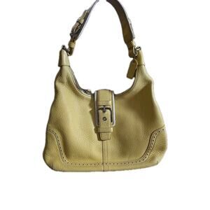 Vtg Y2k Rare Coach Yellow Leather Hamptons Soho Hobo Womans Shoulder Bag